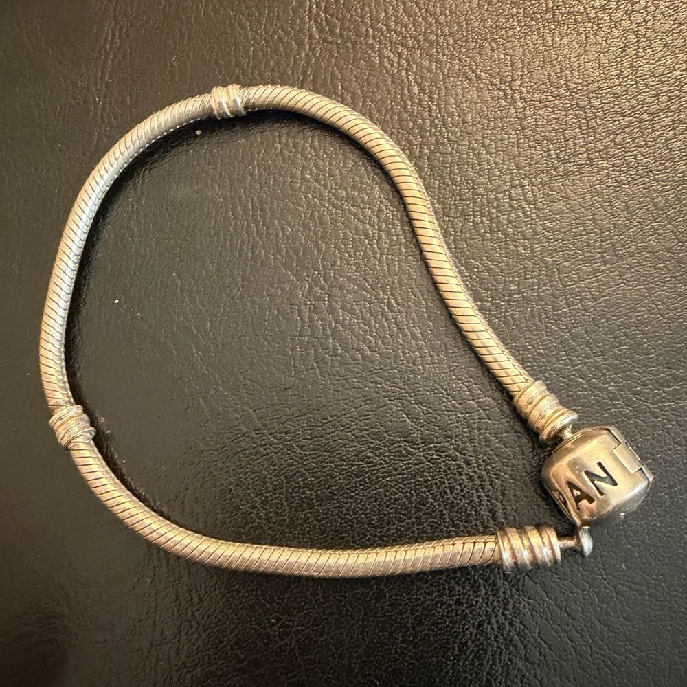 Pandora Authentic Sterling Silver Barrel Clasp Snake Bracelet